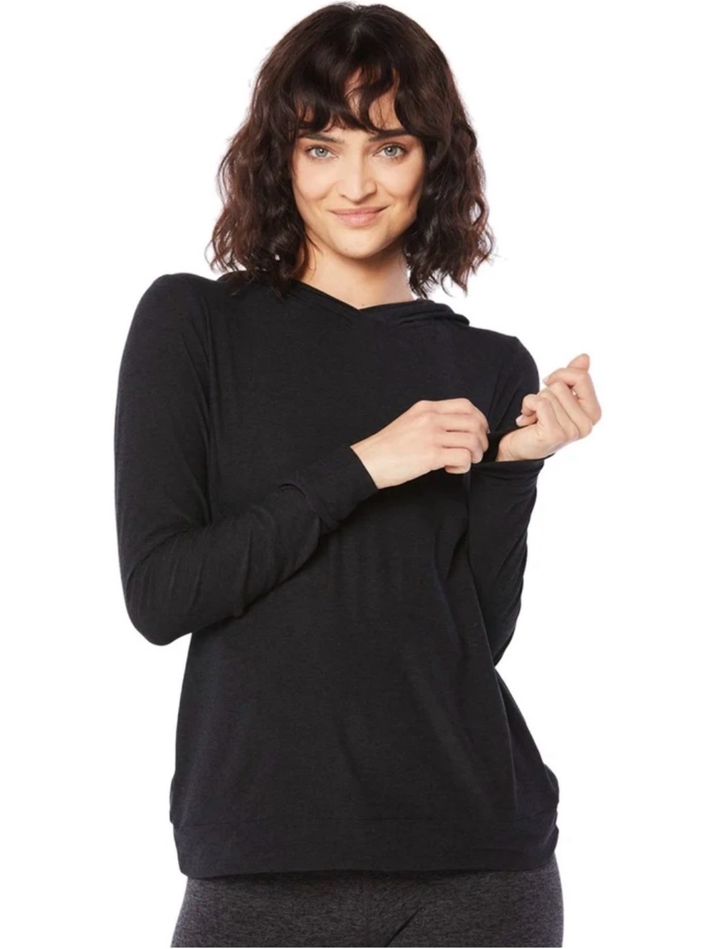 New Beyond Yoga Featherweight Spacedye Day and Night Hoodie Small Darkest Night